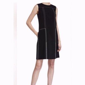 Lafayette 148 New York Women’s 16W A-Line Career Dress Black Contrast Stitching